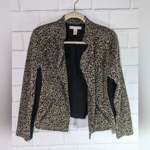 Chicos Animal Print/Black Open Blazer